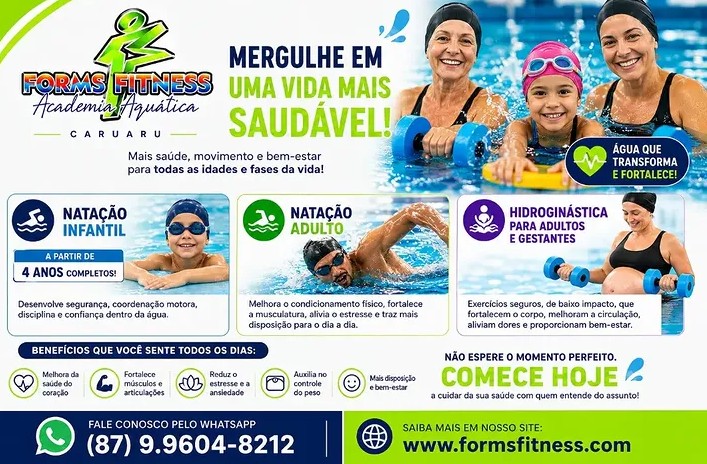 MERGULHE EM UMA VIDA MAIS SAUDÁVEL! 💦 NATAÇÃO , HIDROGINÁSTICA e TAF.
